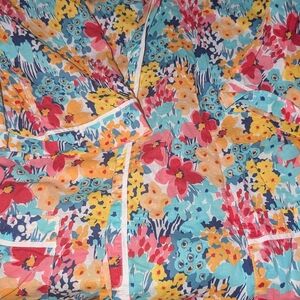 Old Navy Multicolor Floral Cotton Sheet Set - Teal, Yellow, Coral, Navy